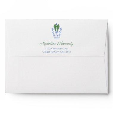Chinoiserie Holidays  Return Address Envelope