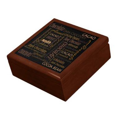 Chocolate, Almonds and Dark Chocolate Text Design Gift Box