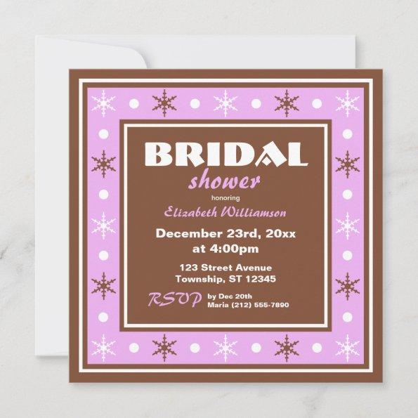 Chocolate Brown & Purple Bridal Shower Invitations