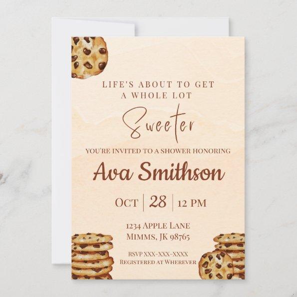 Chocolate Chip Cookie Shower Invitations