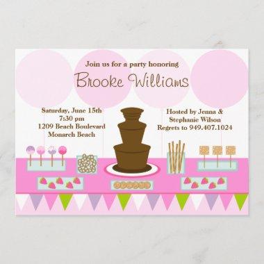 Chocolate Fountain Party Invitations