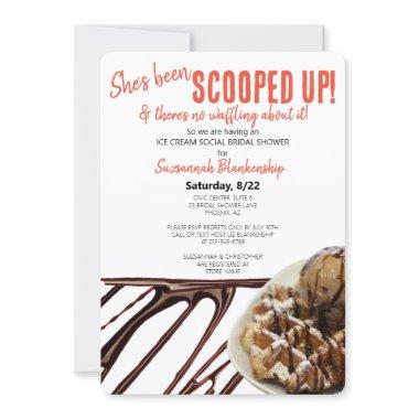 Chocolate Ice Cream Scoop On Waffle