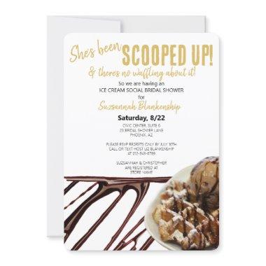 Chocolate Ice Cream Scoop On Waffle