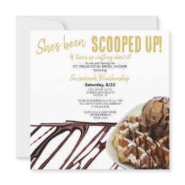 Chocolate Ice Cream Scoop On Waffle