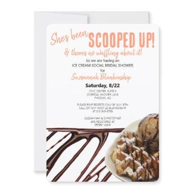 Chocolate Ice Cream Scoop On Waffle