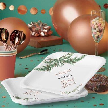 Christmas Branches In Red and Green Paper Plates