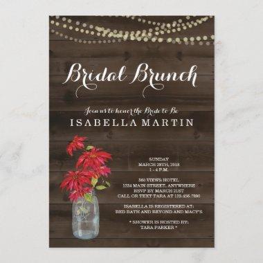 Christmas Bridal Brunch Invitations - Poinsettia