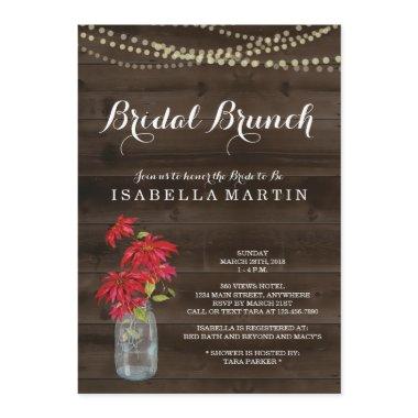 Christmas Bridal Brunch Invitations - Poinsettia