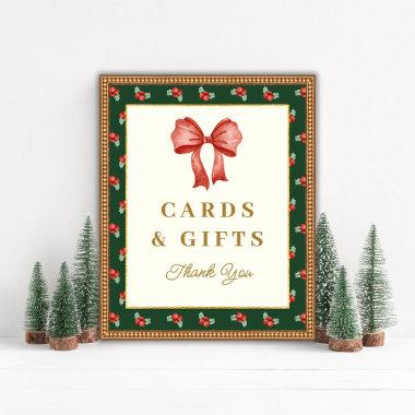 Christmas Bridal Shower Invitations and Gift Table Sign