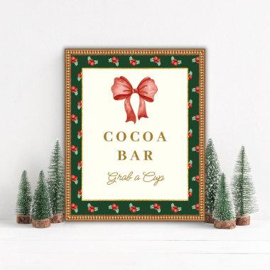 Christmas Bridal Shower Cocoa Bar Table Sign