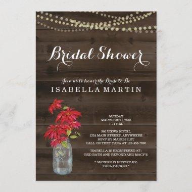 Christmas Bridal Shower Invitations - Poinsettia