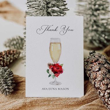 Christmas Brunch and Bubbly Bridal Shower Thank You Invitations