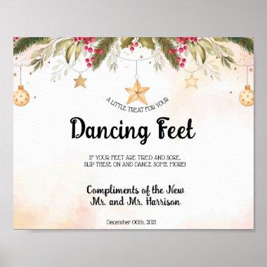 Christmas Dancing Feet Flip Flops Wedding Poster