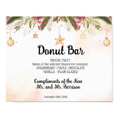 Christmas Donut Bar Sweets Table Wedding Poster