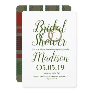 Christmas Flannel Plaid Foil Rings