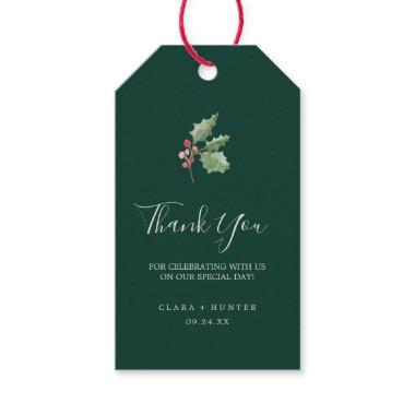 Christmas Greenery & Berry | Green Thank You Favor Gift Tags