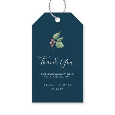 Christmas Greenery & Berry | Navy Thank You Favor Gift Tags