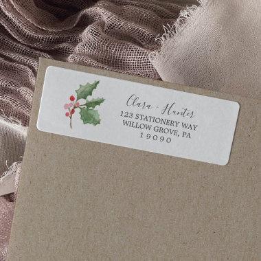 Christmas Greenery & Berry Return Address Label