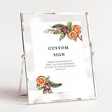 Christmas Greenery Bridal Shower Custom Sign