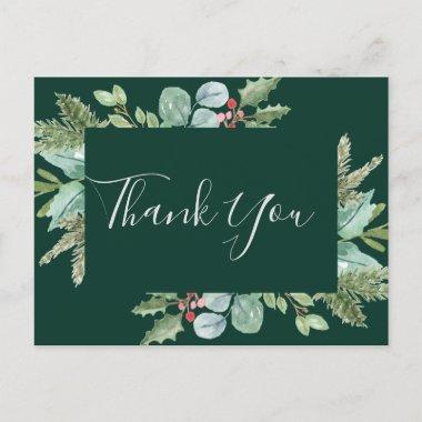 Christmas Greenery | Green Thank You PostInvitations