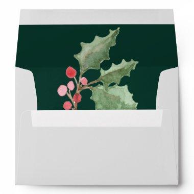Christmas Greenery | Green Wedding Invitations Envelope