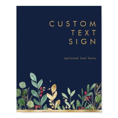 Christmas Greenery | Navy  and Gifts Custom Poster