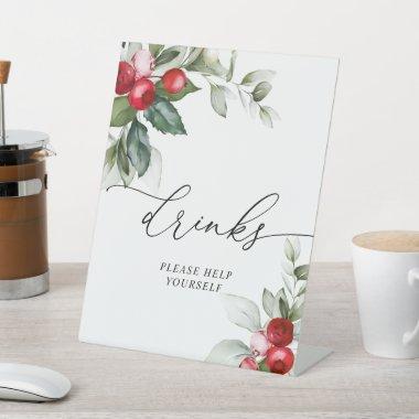 Christmas Greenery Shower Drinks Sign