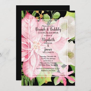 Christmas Holiday Brunch and Bubbly Couples Shower Invitations