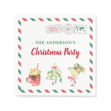 Christmas Holiday Party Dinner Customized Cocktail Napkins