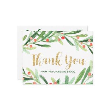 Christmas Holly Wreath Thank You Post