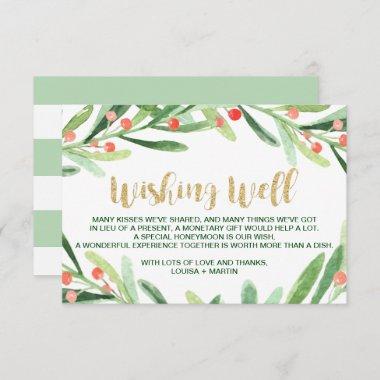 Christmas Holly Wreath Wedding Wishing Well Enclosure Invitations