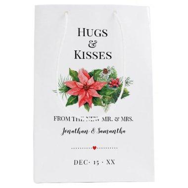 Christmas Hugs and Kisses from New Mrs Wedding Fav Medium Gift Bag