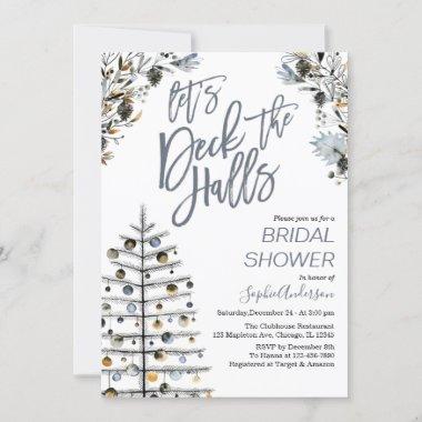 Christmas Let’s Deck the Halls Bridal Shower Invit Invitations