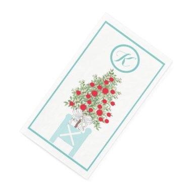 Christmas Orange tree Topiary Chinoiserie Paper Guest Towels