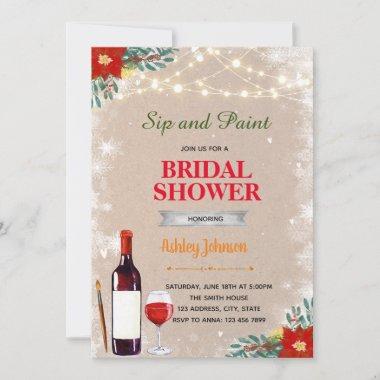Christmas paint and sip Invitations