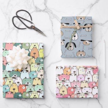 Christmas Pups Dogs Wrapping Paper Sheets