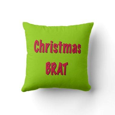 Christmas Red And Brat Green Throw Pillow