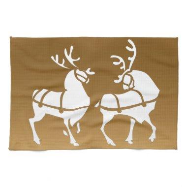 Christmas Reindeer Towel Custom Holiday Tea Towels
