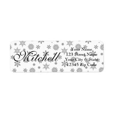 Christmas snowflakes return address labels