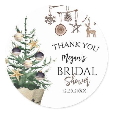 Christmas Tree | Boho Winter  Classic Round Sticker