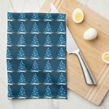 Christmas Tree Towel Custom Blue Holiday Tea Towel