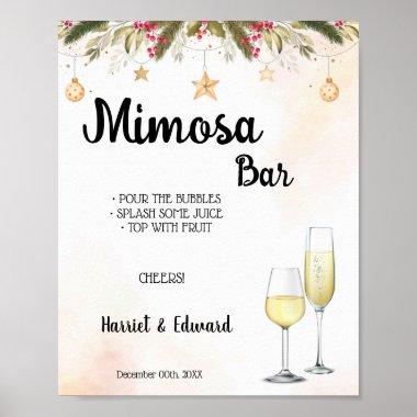 Christmas Wedding Mimosa Bar Bridal Shower Poster