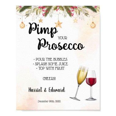 Christmas Wedding Pimp your Prosecco Sign