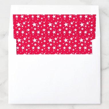Christmas White Stars Classic Elegant Red Template Envelope Liner
