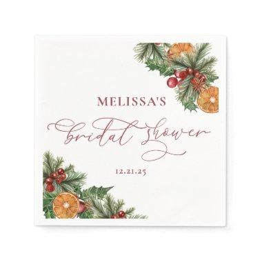 Christmas Winter Floral  Napkins