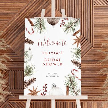 Christmas Winter Rustic Bridal Shower Welcome Sign