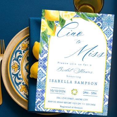 Ciao to Miss Lemon Blue Tiles Italy
