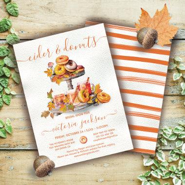 Cider and donuts Autumn Tiered Tray Bridal Shower Invitations
