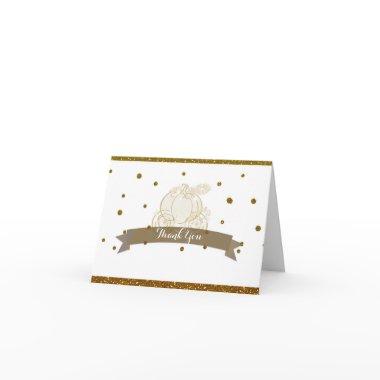 Cinderella Carriage Gold Glitter Thank You