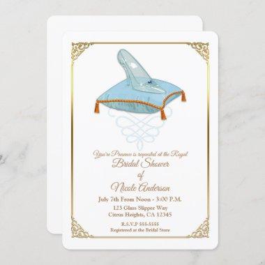 Cinderella Glass Slipper Elegant Bridal Shower Inv Invitations